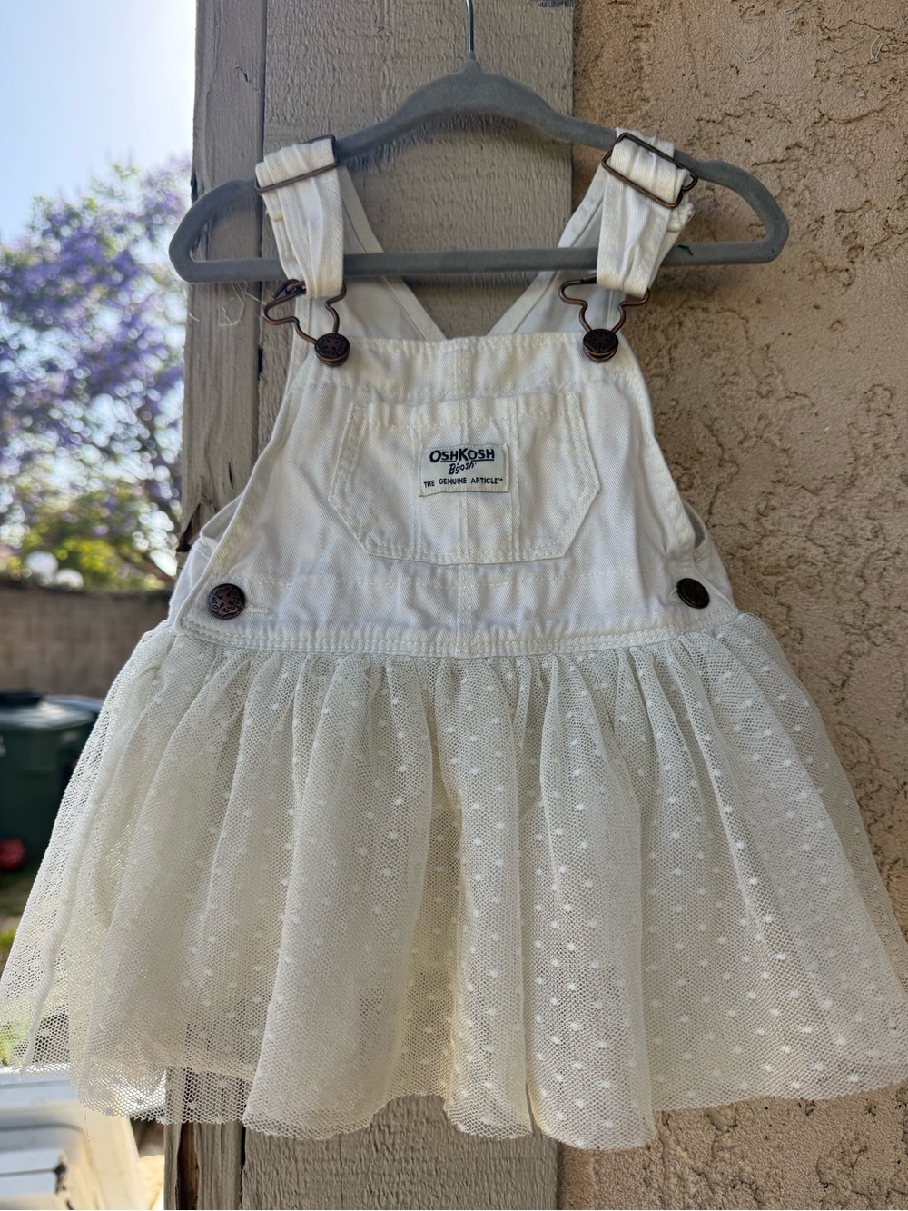 OshKosh B'gosh Ivory Tulle Overall Dress
